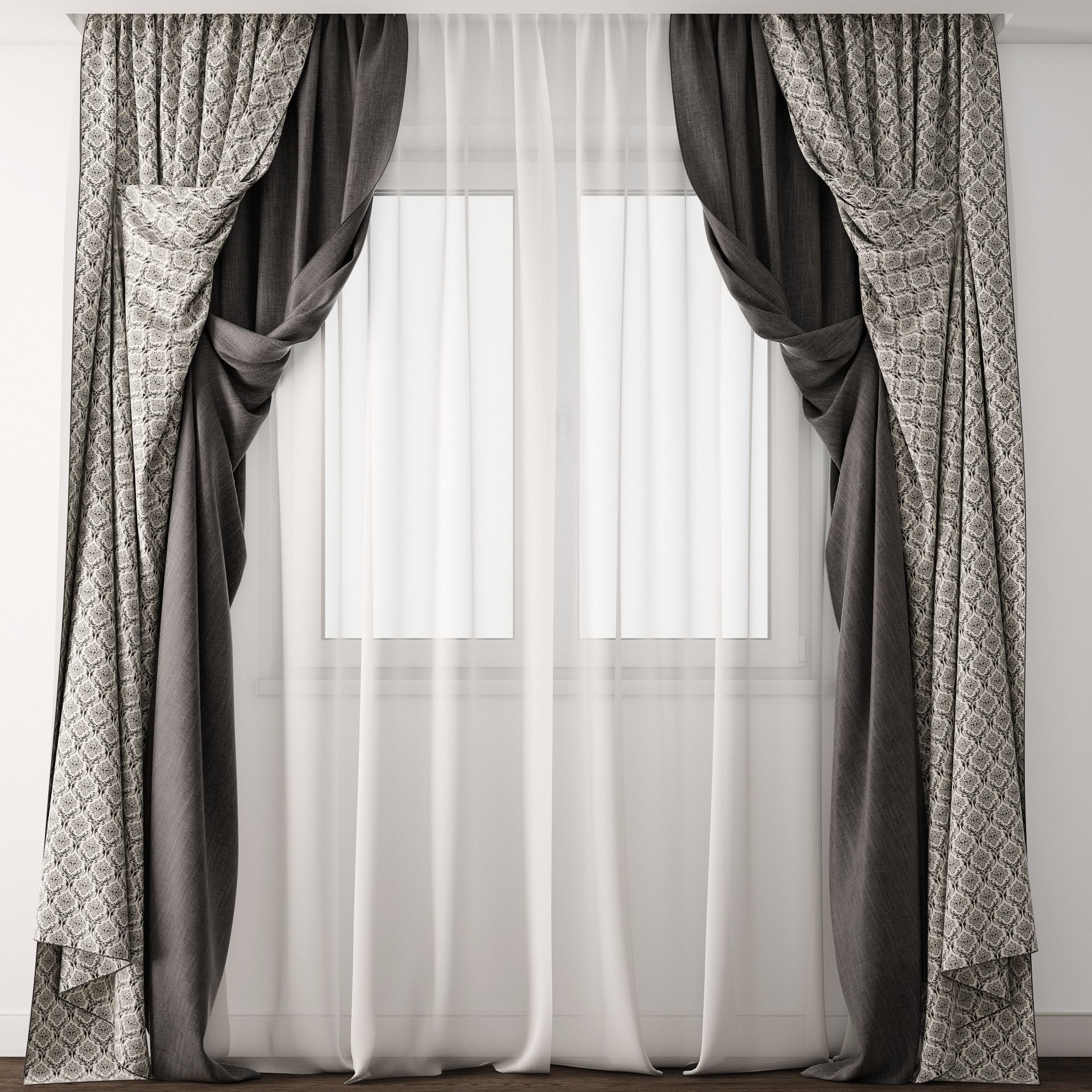 Curtain curtains 3D model_0