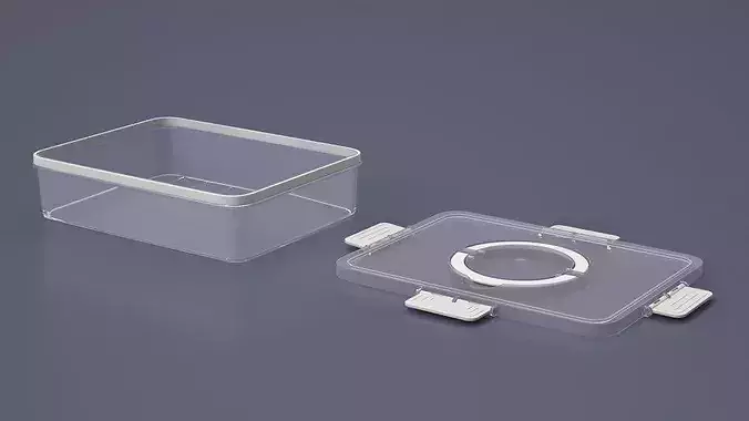 Clear Plastic Storage Container 3D model 3