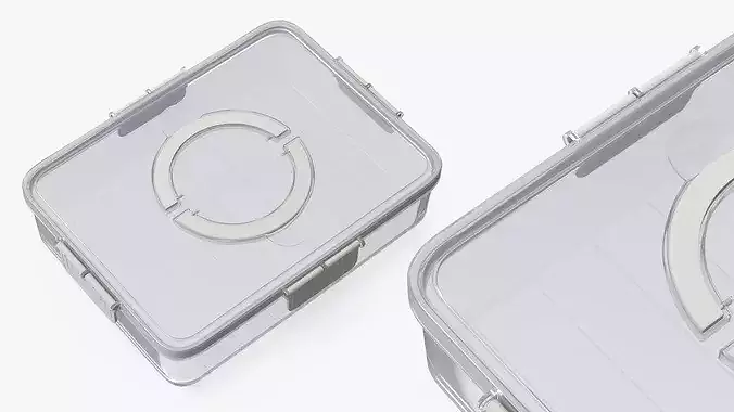 Clear Plastic Storage Container 3D model 5