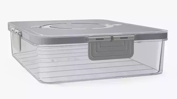 Clear Plastic Storage Container 3D model 4
