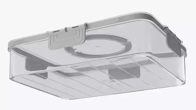 Clear Plastic Storage Container 3D model 6