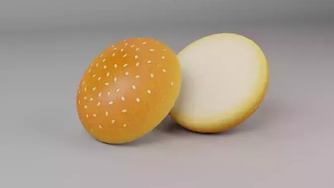 Burger Bun Bread Low-poly 3D model 5