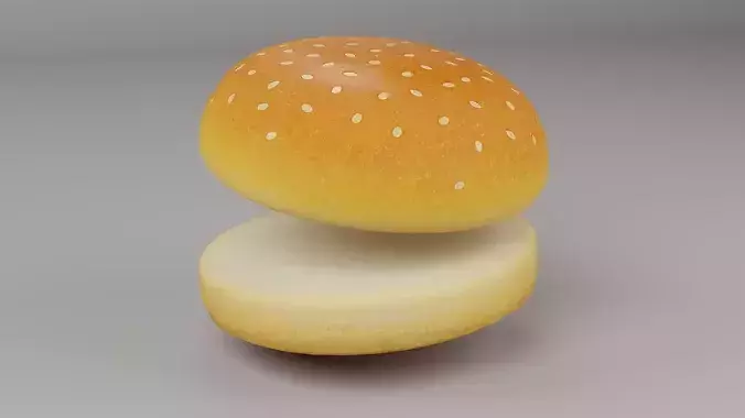 Burger Bun Bread Low-poly 3D model 3