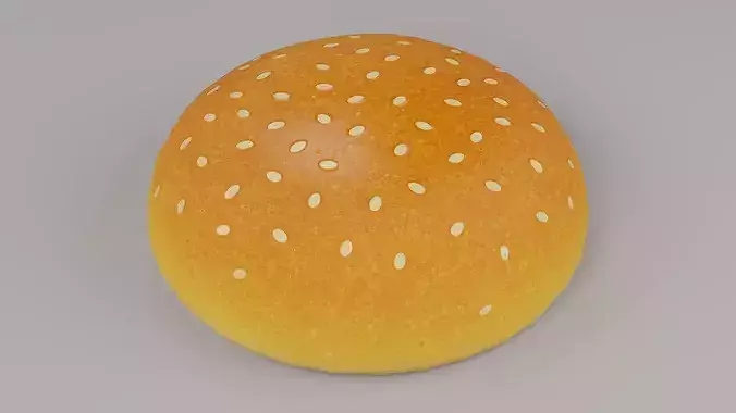 Burger Bun Bread Low-poly 3D model 7