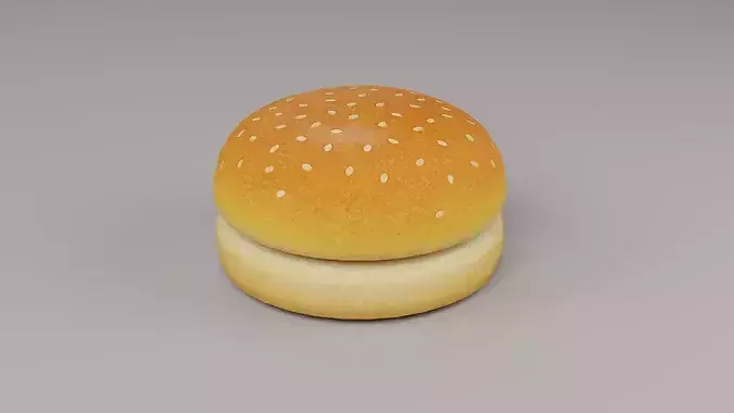 Burger Bun Bread Low-poly 3D model 2