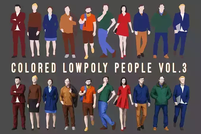 Colored Lowpoly People