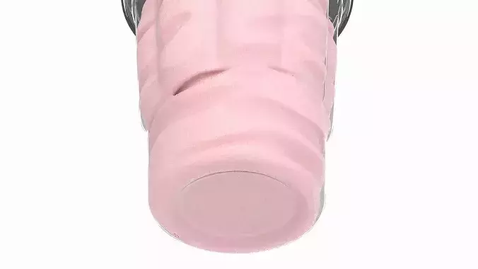 Strawberry Soft Serve Ice Cream Cup Pink 3D model 5