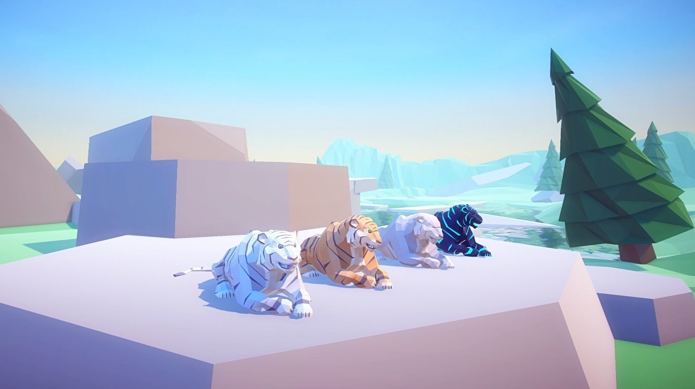 Poly Art Tiger Low-poly 3D model_4