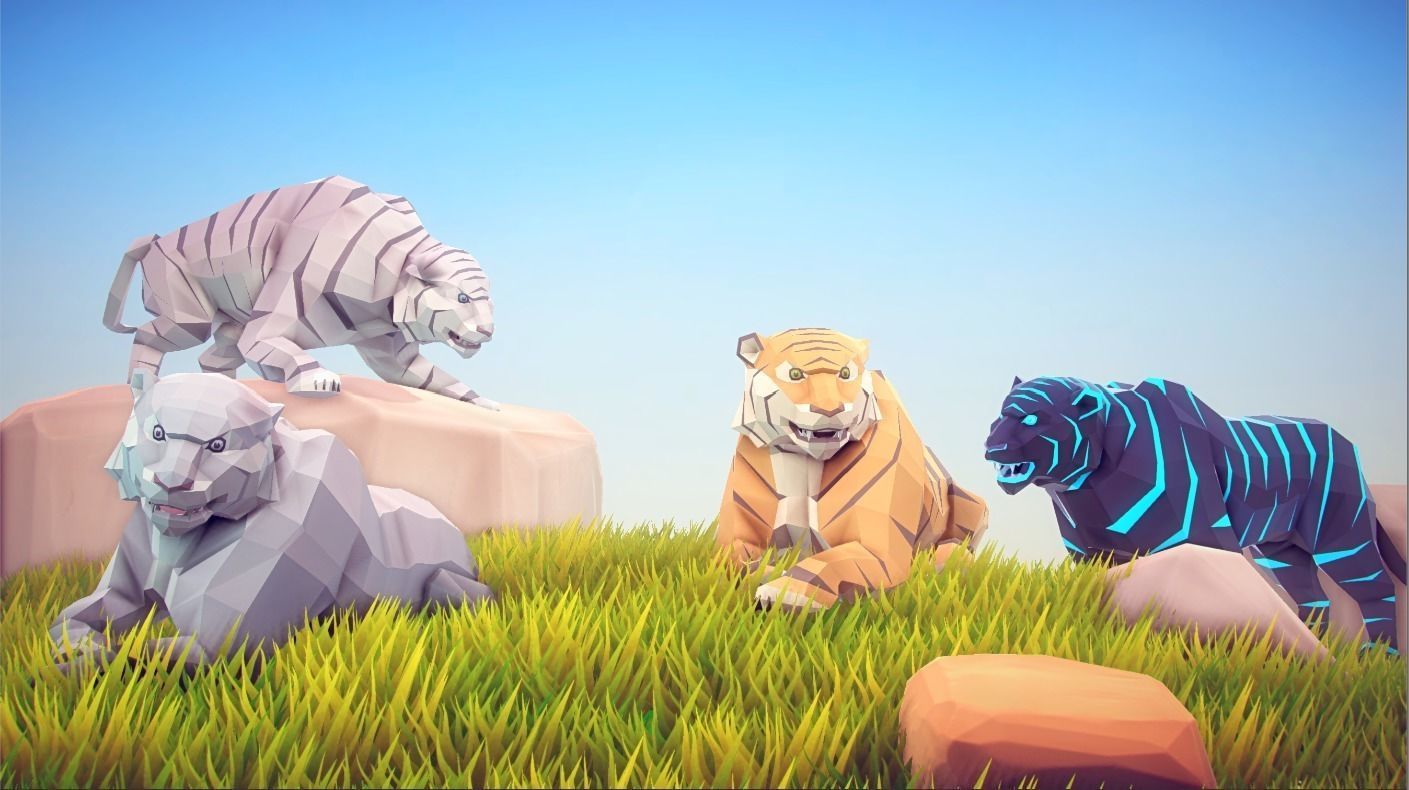 Poly Art Tiger Low-poly 3D model_0