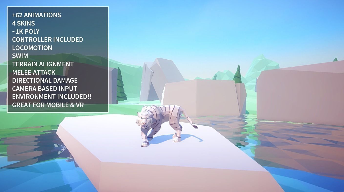 Poly Art Tiger Low-poly 3D model_2