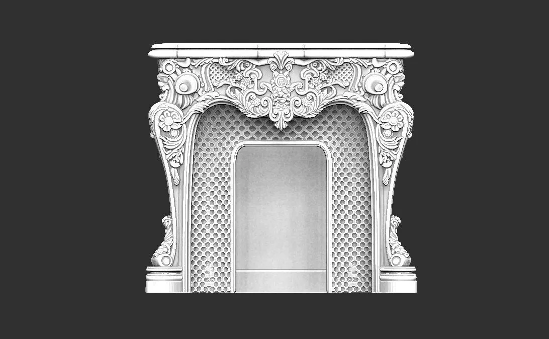 fireplace carving decorative 3D print model