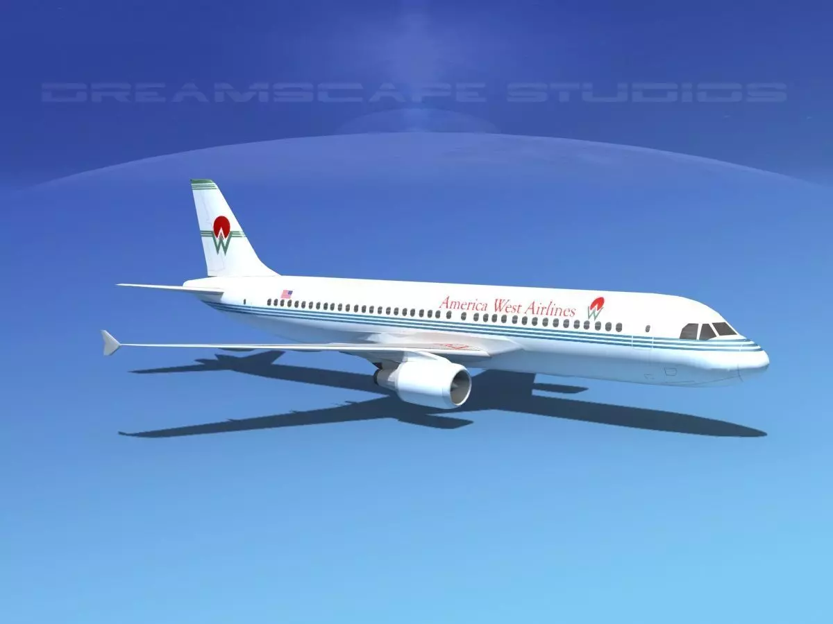 Airbus A320 LP America West Airlines Low-poly 3D model
