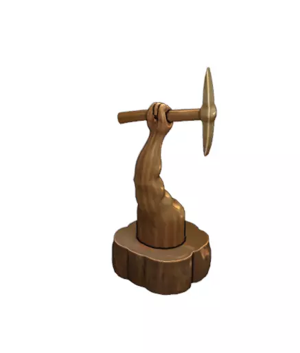 Miner Arm with Pickaxe Statue 3D print model