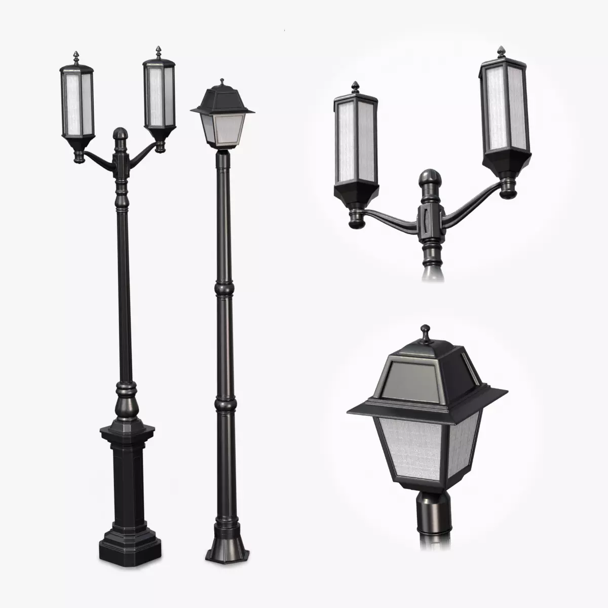 Street Lights - Historic Street Pair 3D Model Pack