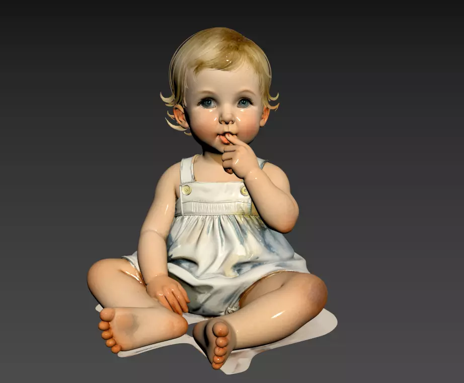 B169- Eastern Scene - Cute Western Little Girl 3D model