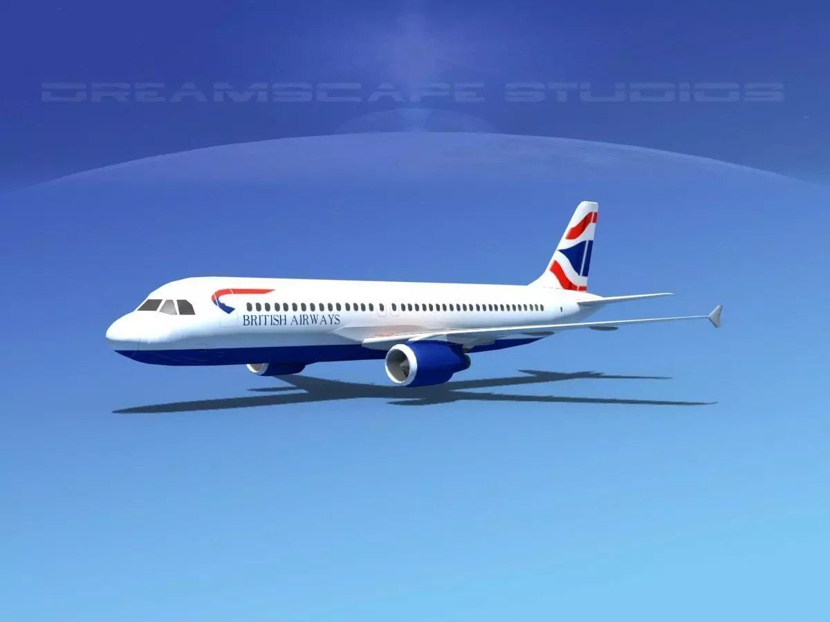 Airbus A320 LP British Airways Low-poly 3D model