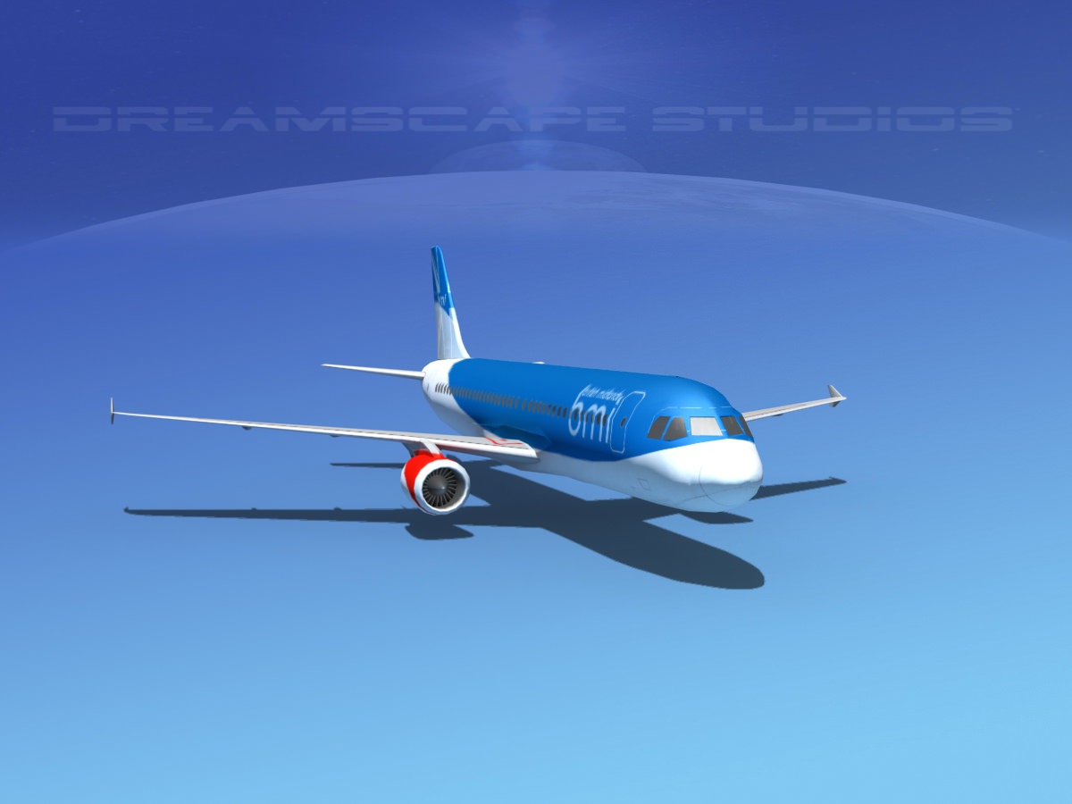 Airbus A320 LP British Midland Low-poly 3D model_6