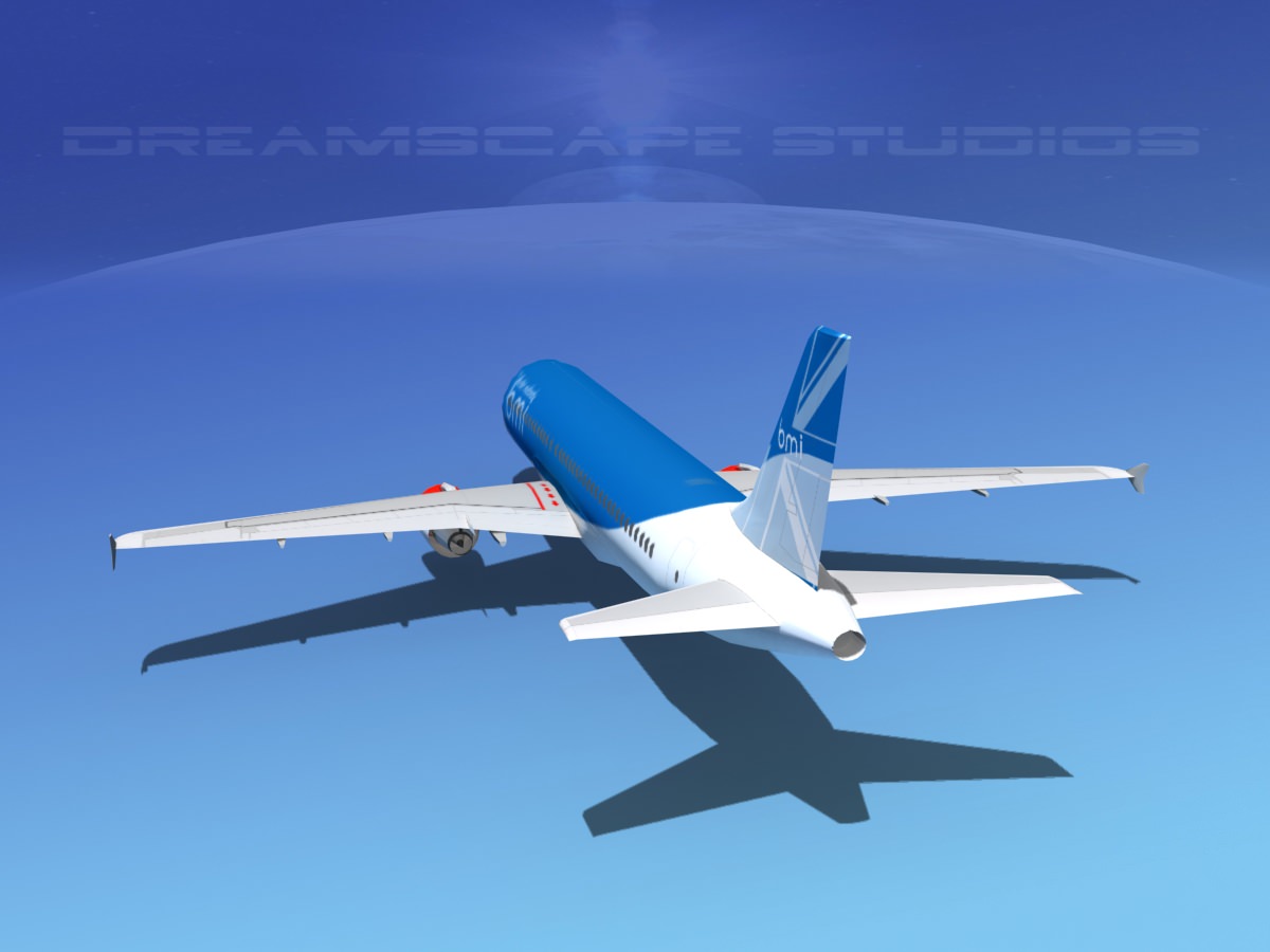 Airbus A320 LP British Midland Low-poly 3D model_11