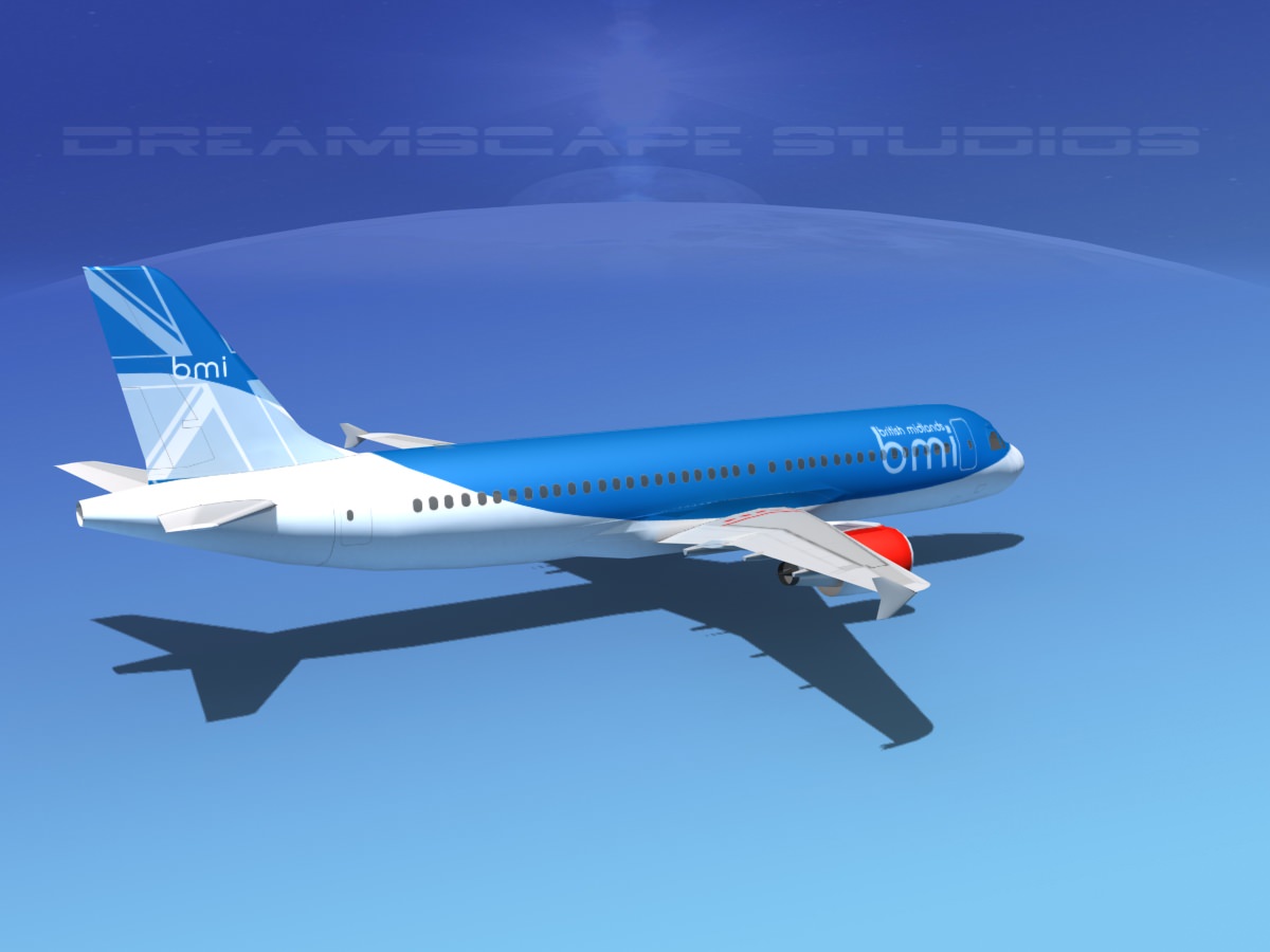 Airbus A320 LP British Midland Low-poly 3D model_9