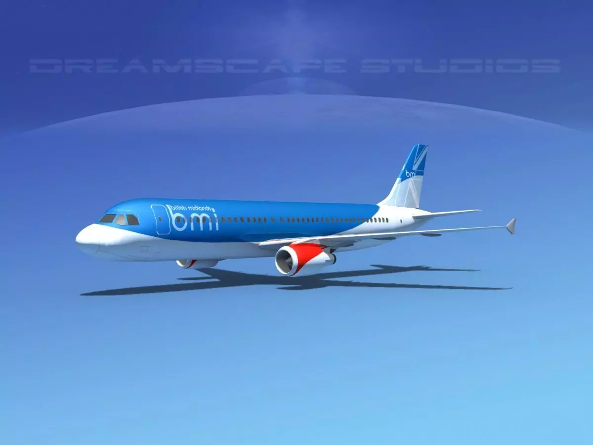 Airbus A320 LP British Midland Low-poly 3D model_0