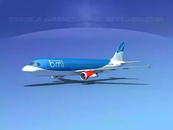 Airbus A320 LP British Midland Low-poly 3D model