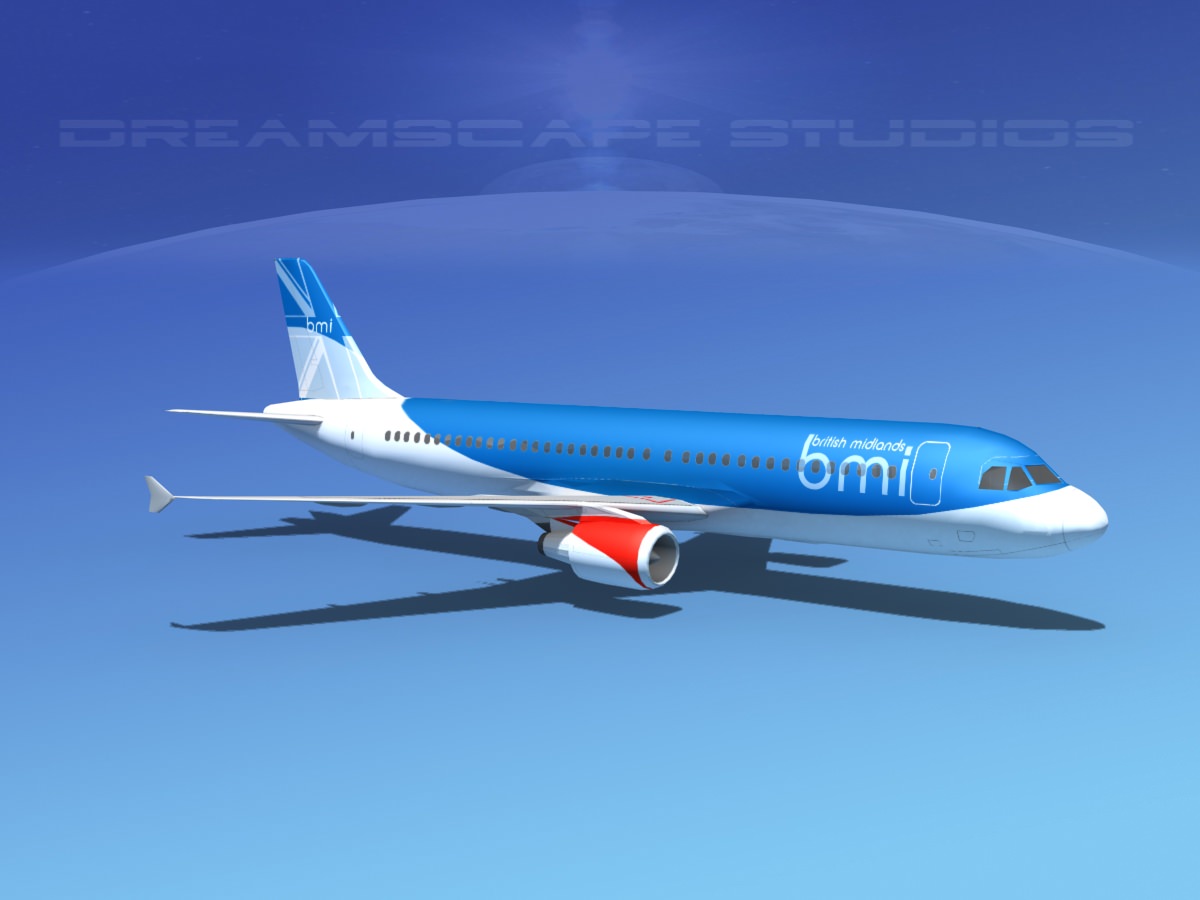 Airbus A320 LP British Midland Low-poly 3D model_7