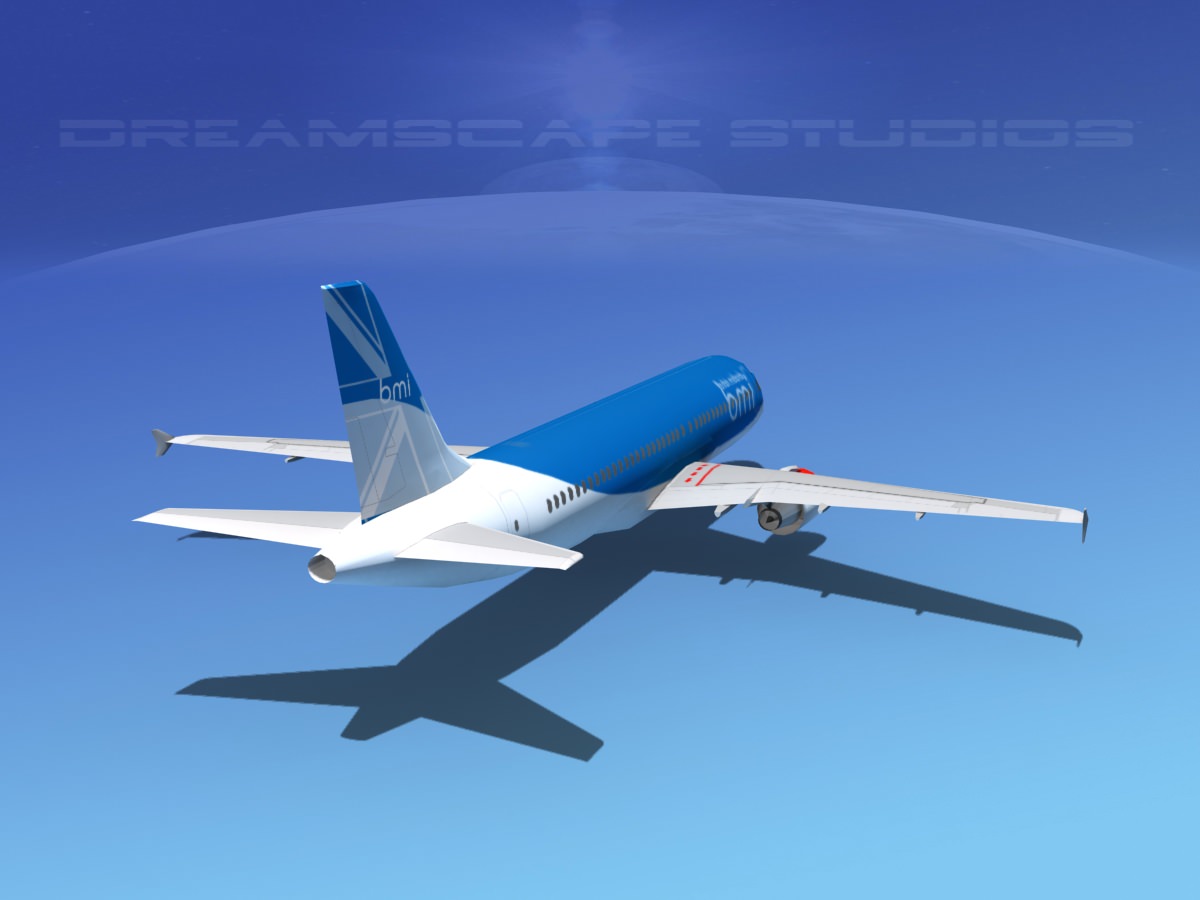 Airbus A320 LP British Midland Low-poly 3D model_10