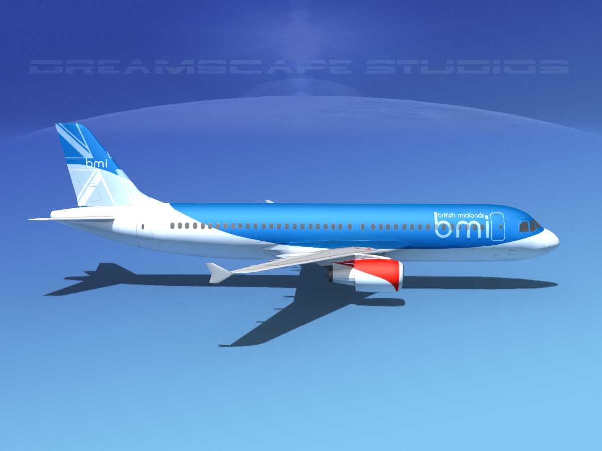 Airbus A320 LP British Midland Low-poly 3D model_8