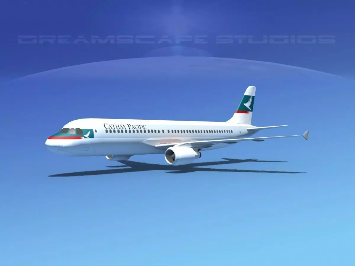 Airbus A320 LP Cathay Pacific Low-poly 3D model