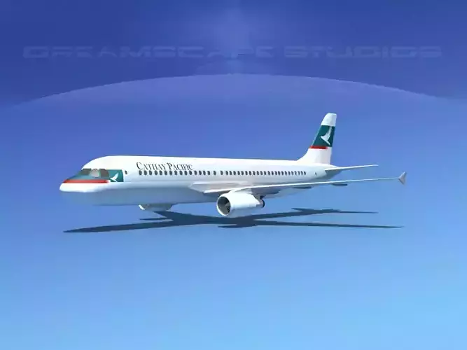 Airbus A320 LP Cathay Pacific Low-poly 3D model