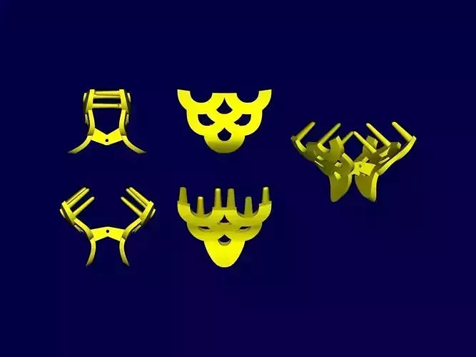 Clip set of deer antlers 3D print model