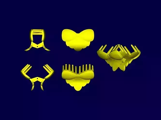 Clip set of hair clips 3D print model