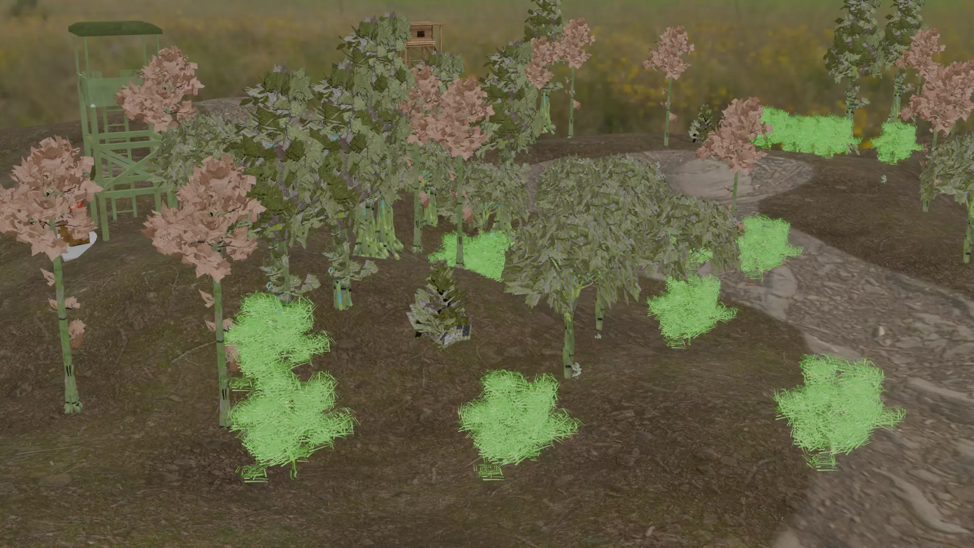 Forest Environment Low Poly Game Ready Low-poly 3D model