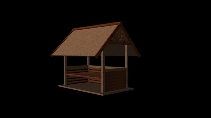 Garden Bench Low-poly 3D model