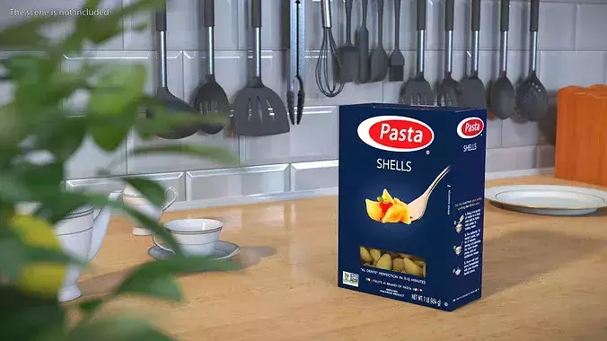 Pasta Shells Box Packaging 3D model 3