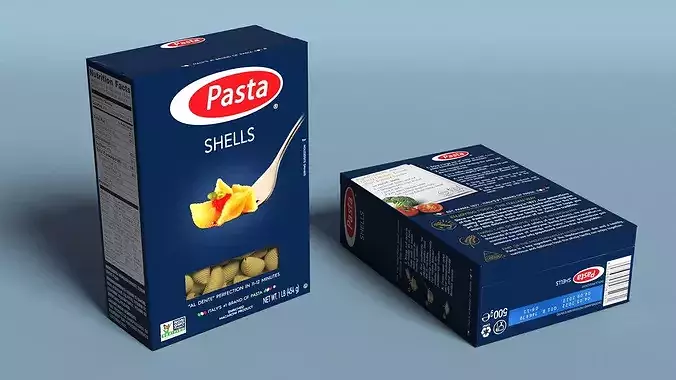 Pasta Shells Box Packaging 3D model 5