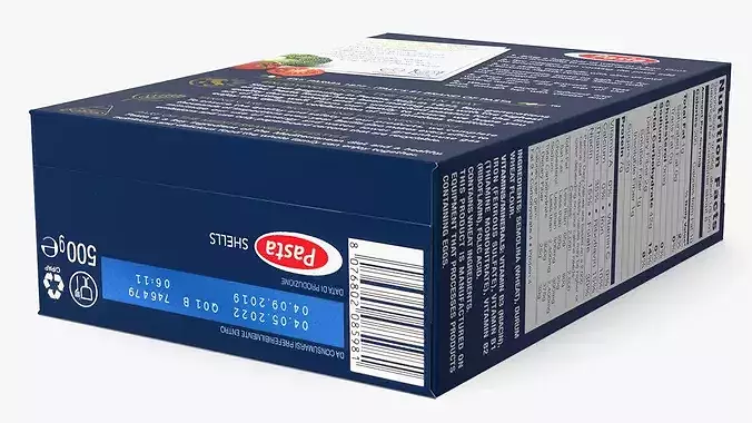 Pasta Shells Box Packaging 3D model 7