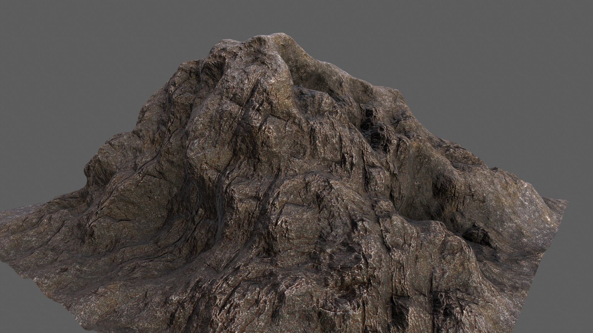 Volcano mountain Low-poly 3D model_9
