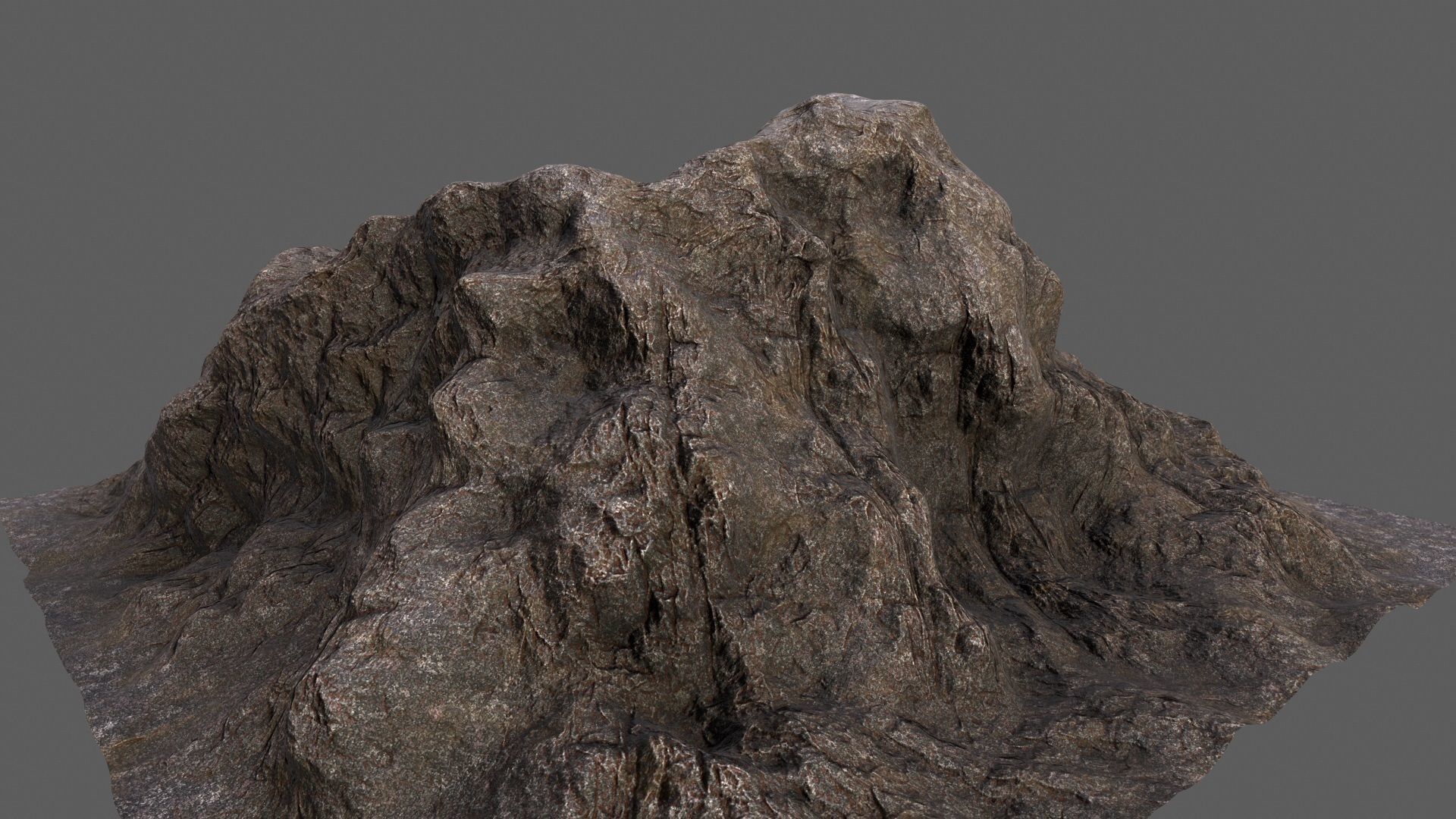 Volcano mountain Low-poly 3D model_10