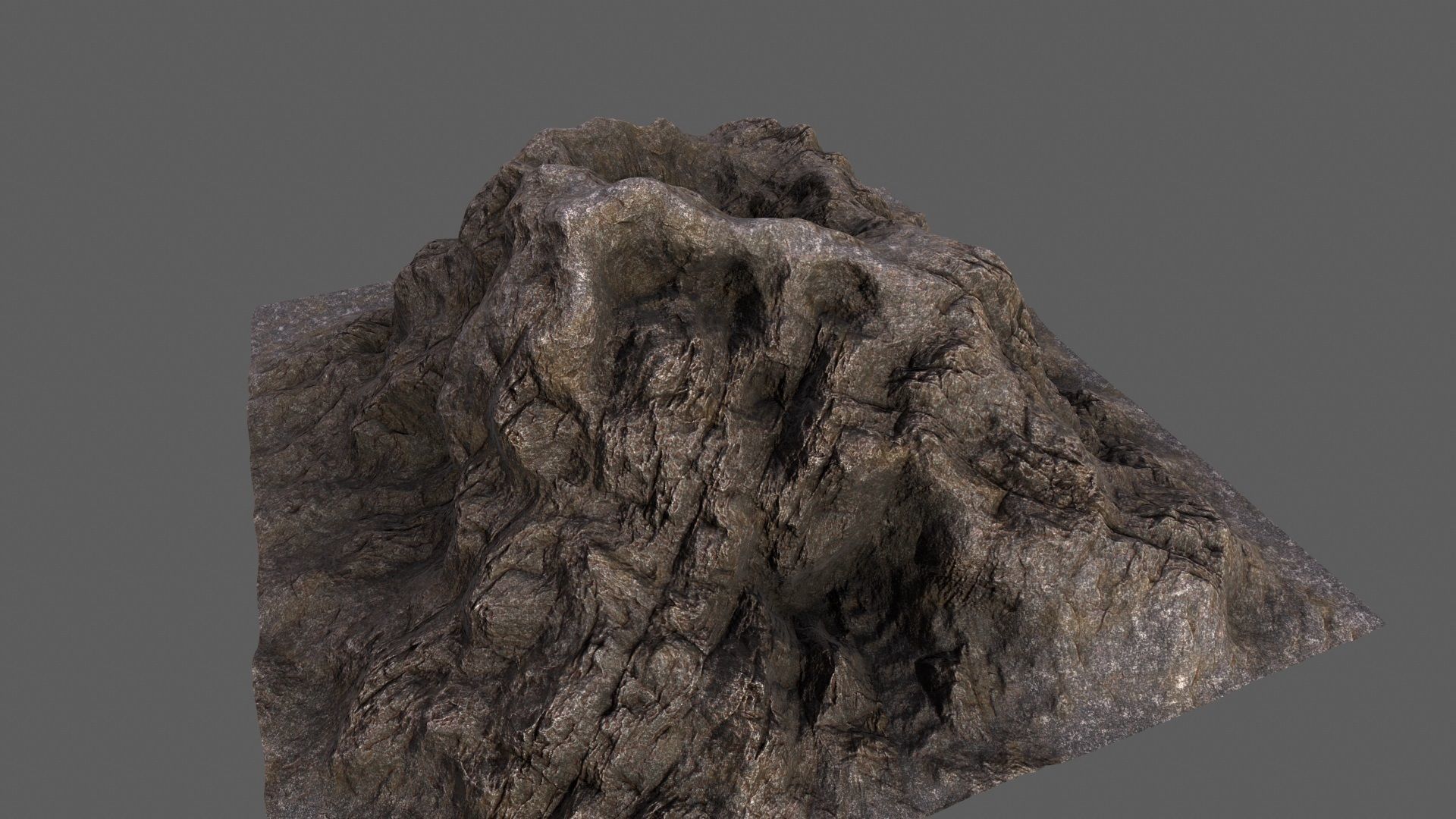 Volcano mountain Low-poly 3D model_11