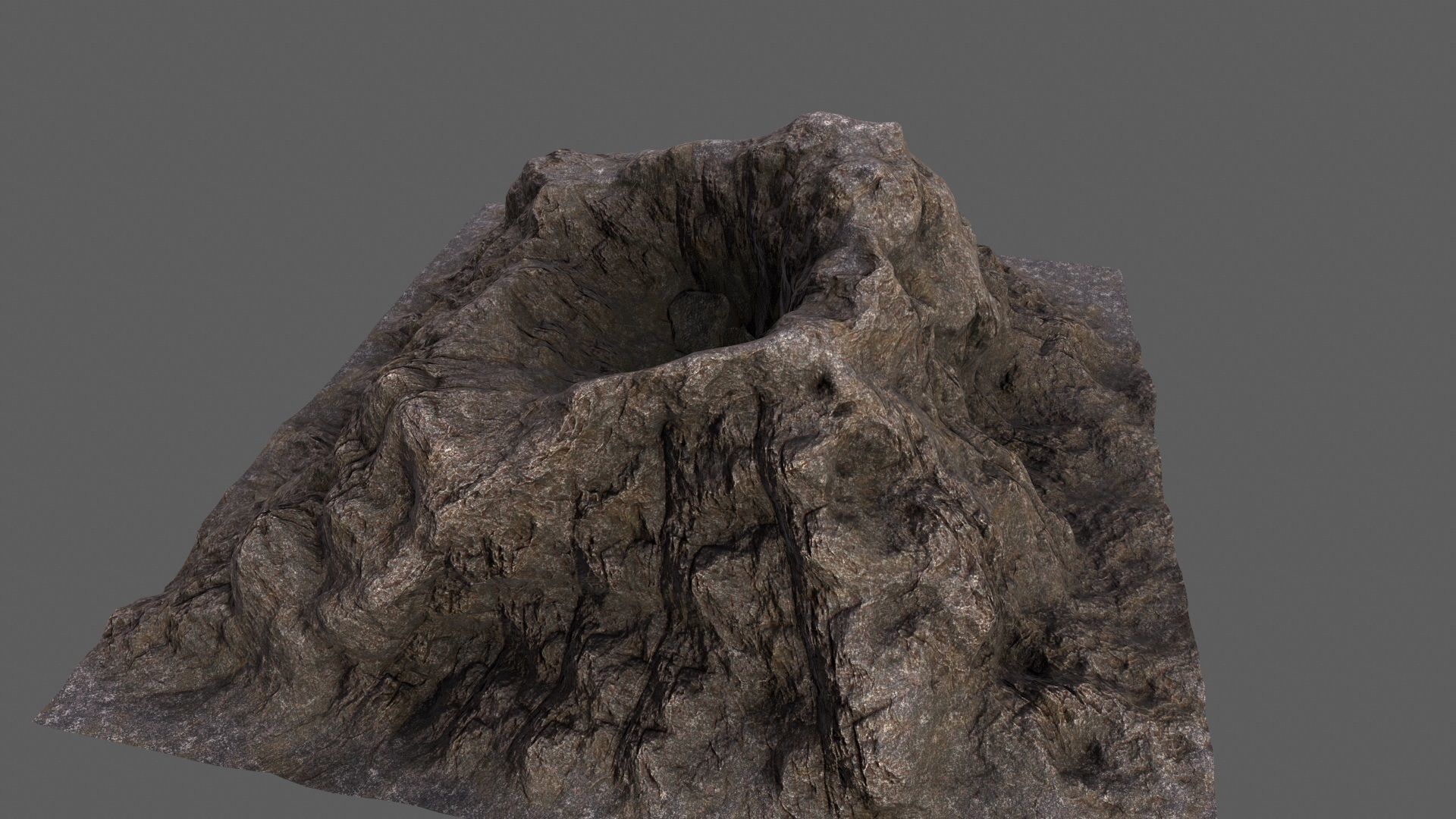 Volcano mountain Low-poly 3D model_14
