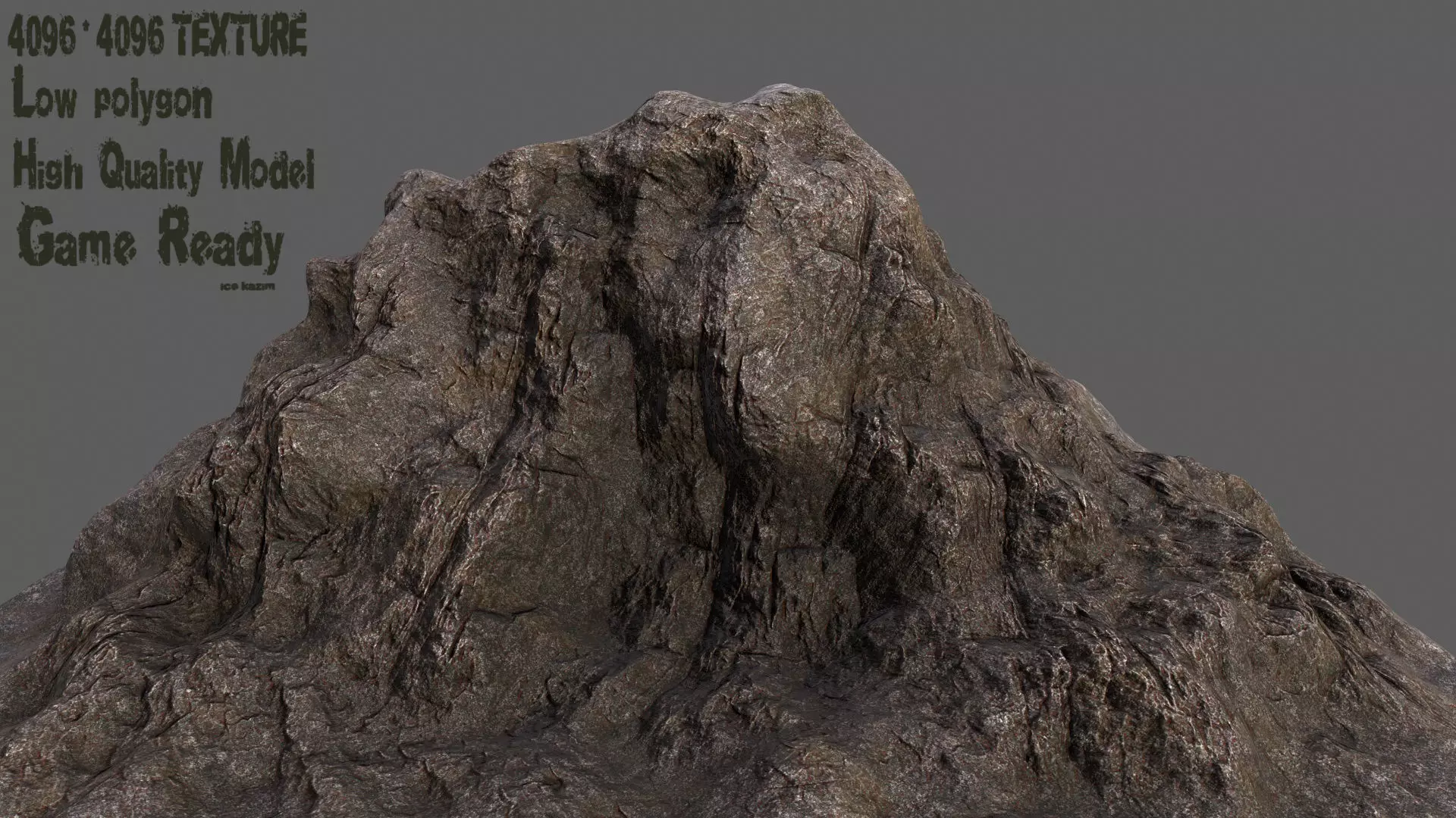 Volcano mountain Low-poly 3D model_0