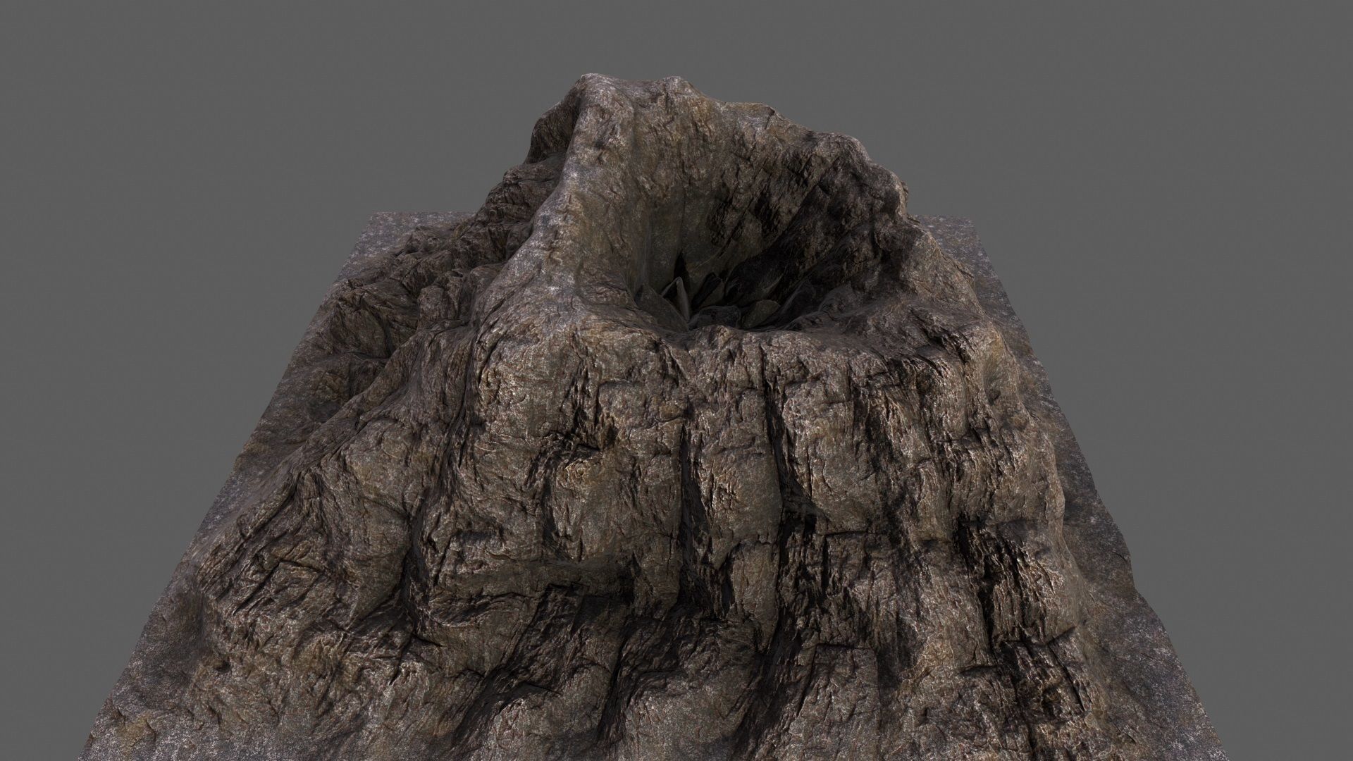 Volcano mountain Low-poly 3D model_15