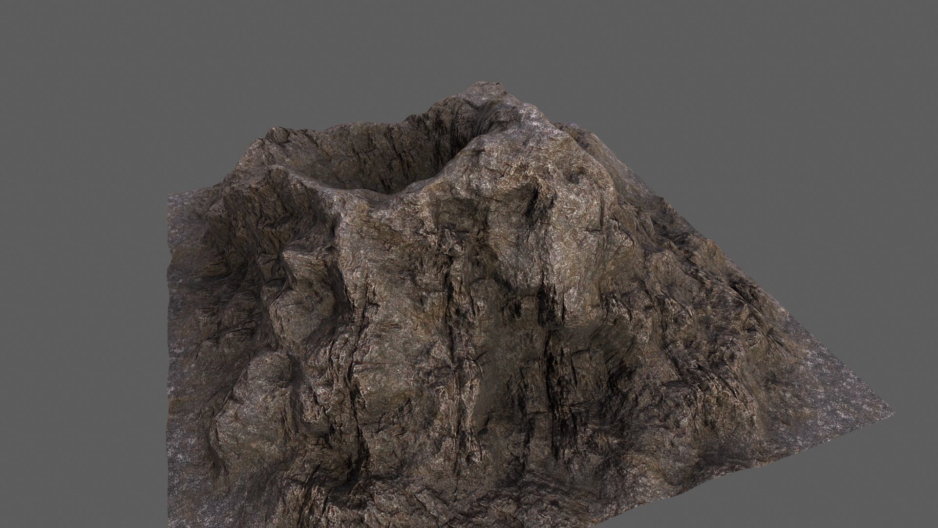 Volcano mountain Low-poly 3D model_13
