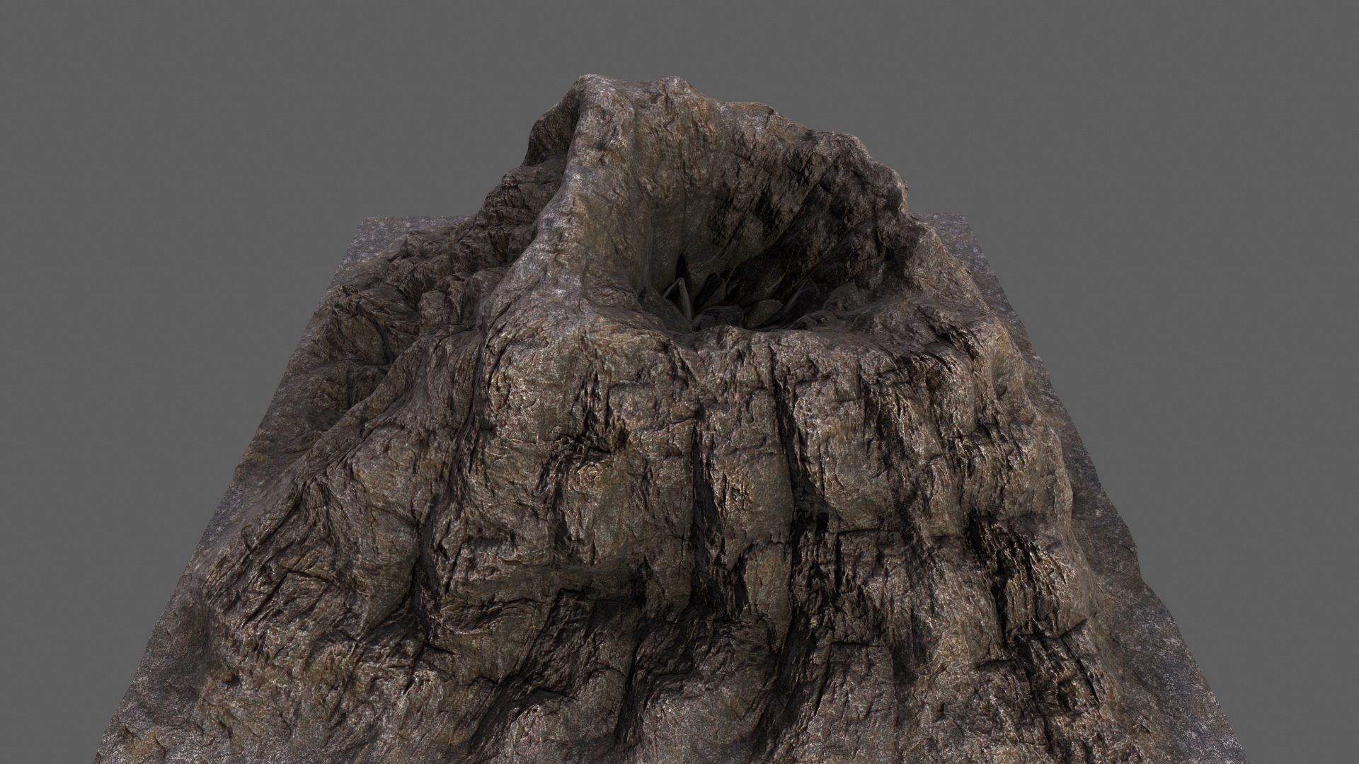 Volcano mountain Low-poly 3D model_6