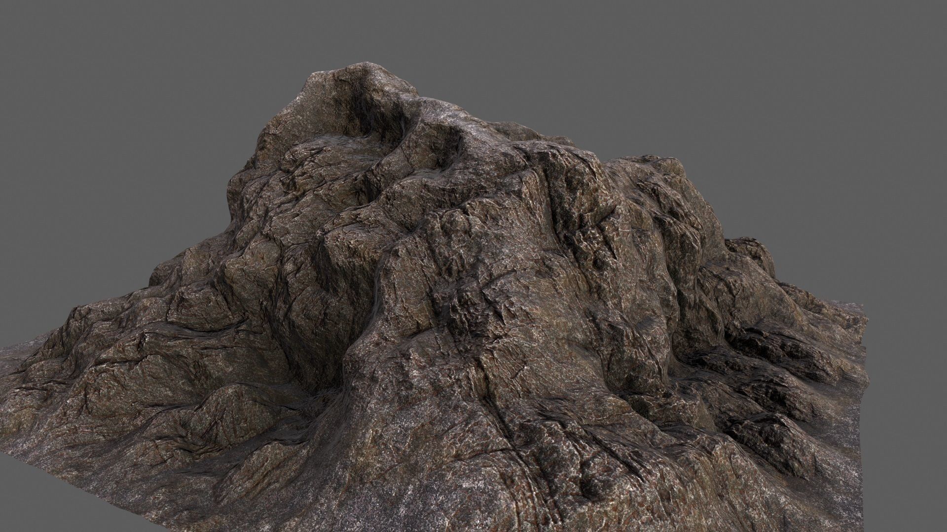 Volcano mountain Low-poly 3D model_2