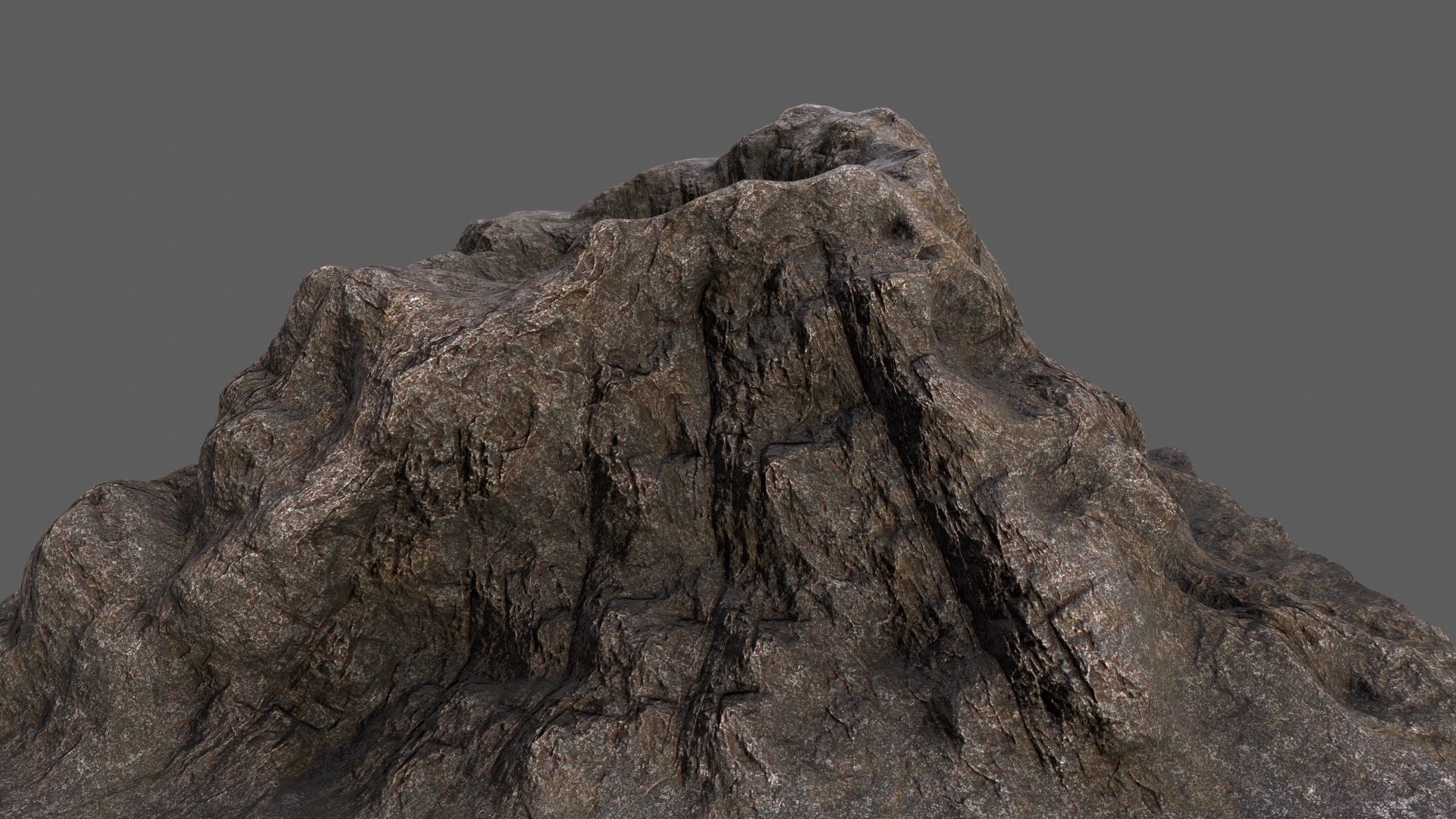 Volcano mountain Low-poly 3D model_7
