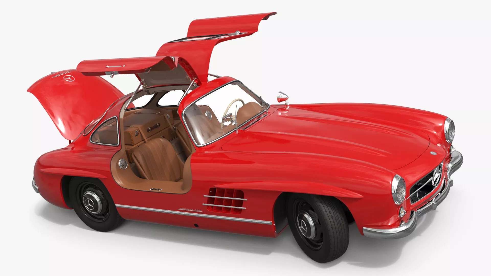 Mercedes-Benz 300SL Classic Sports Car Red Rigged 3D model