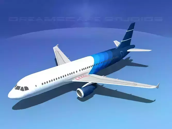  Airbus A320 LP Corporate 1 Low-poly 3D model