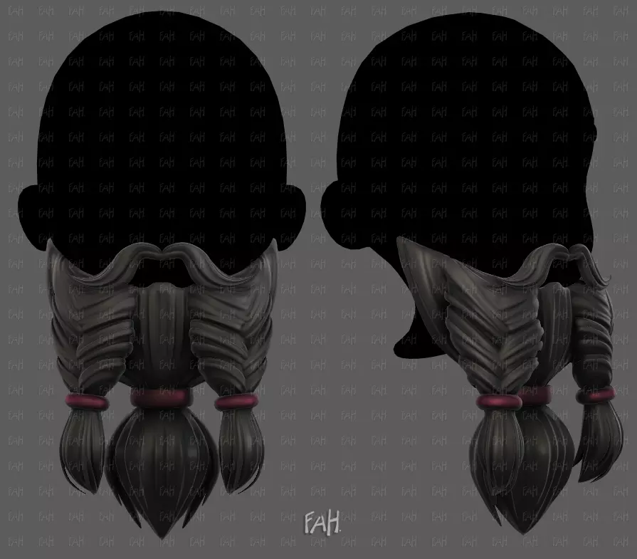 Beard V67 Low-poly 3D model